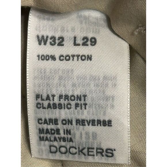 Dockers D3 Classic Fit Size 32x29 Iron Free Khaki Pants Flat Front Brown nwt (44 - Picture 6 of 6